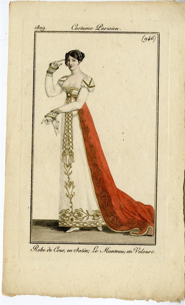 Costume Parisien 'Robe de Cour, en Satine; Le Manteau, en Velours'