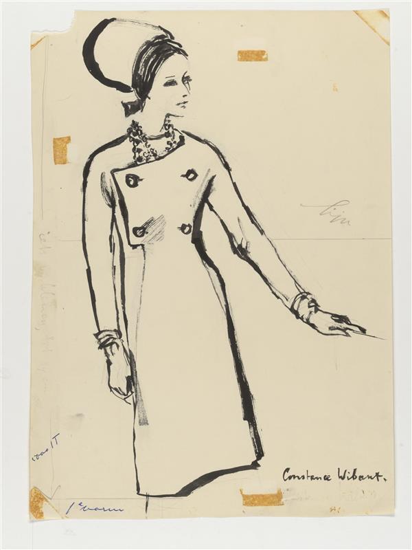 Modetekening van jurk Lanvin