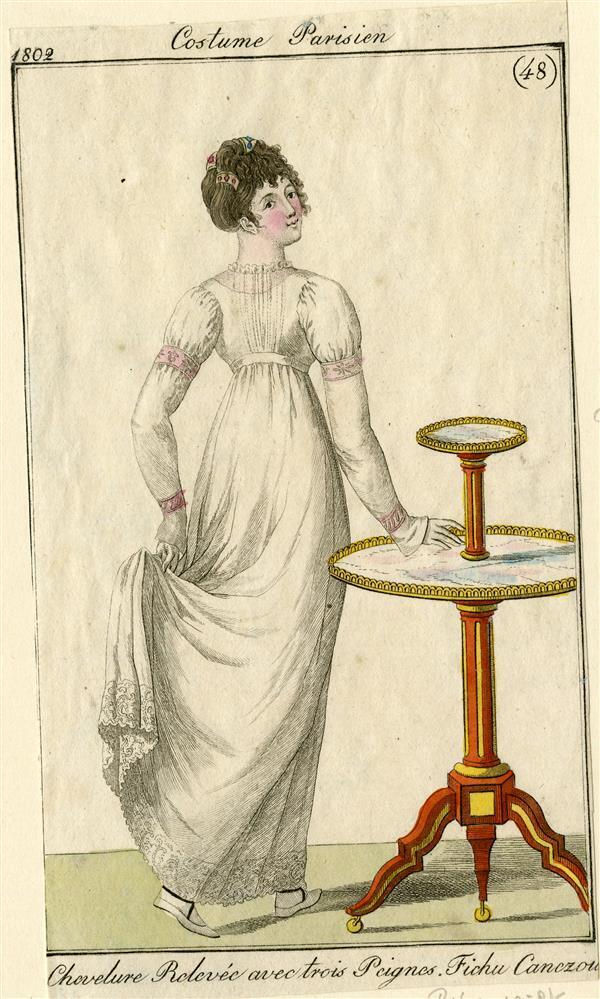 Costume Parisien 'Chevelure. Relevée avec trois Peignes. Fichu Caneszou'