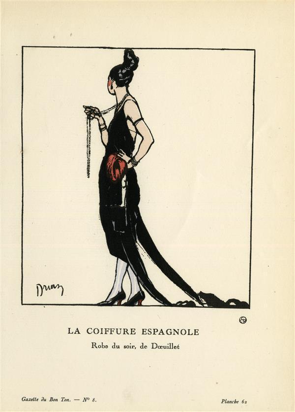 La coiffure espagnole, robe du soir, de Doeuillet
