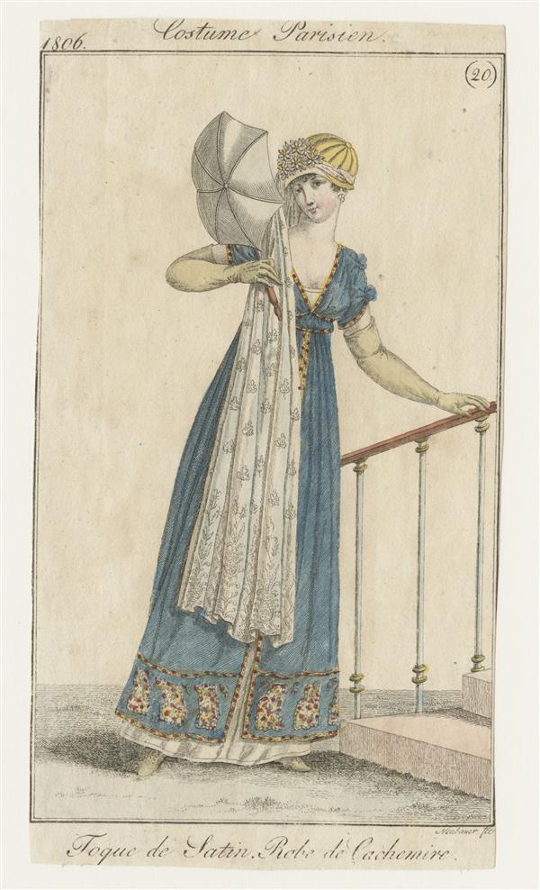 Costume Parisien 'Toque de Satin. Robe de Cachemire'