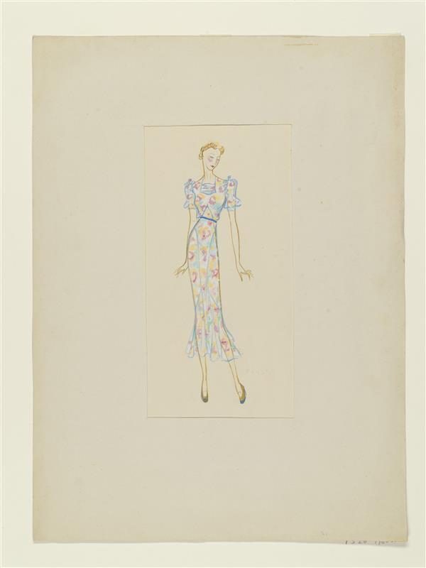 Vrouwenfiguur in witte japon