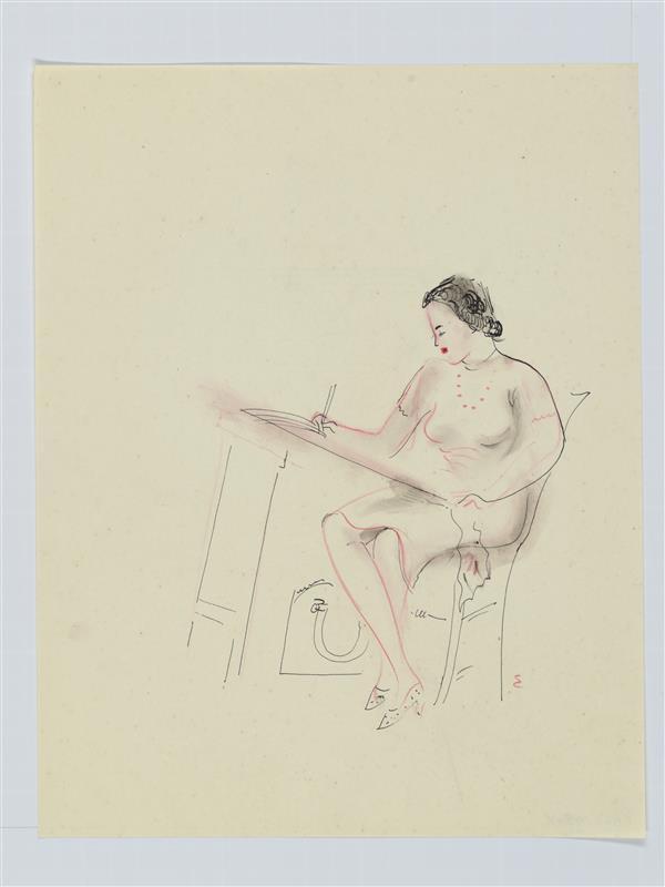 Studie van vrouwelijk figuur