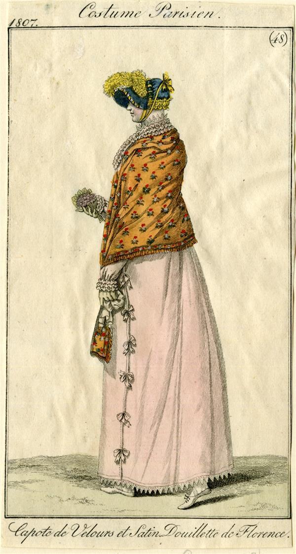 Costume Parisien 'Capote de Velours et Satin. Douillette de Florence'