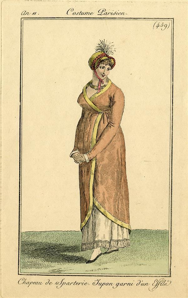 Costume Parisien 'Chapeau de Sparterie. Jupon garni d'un Effilé'