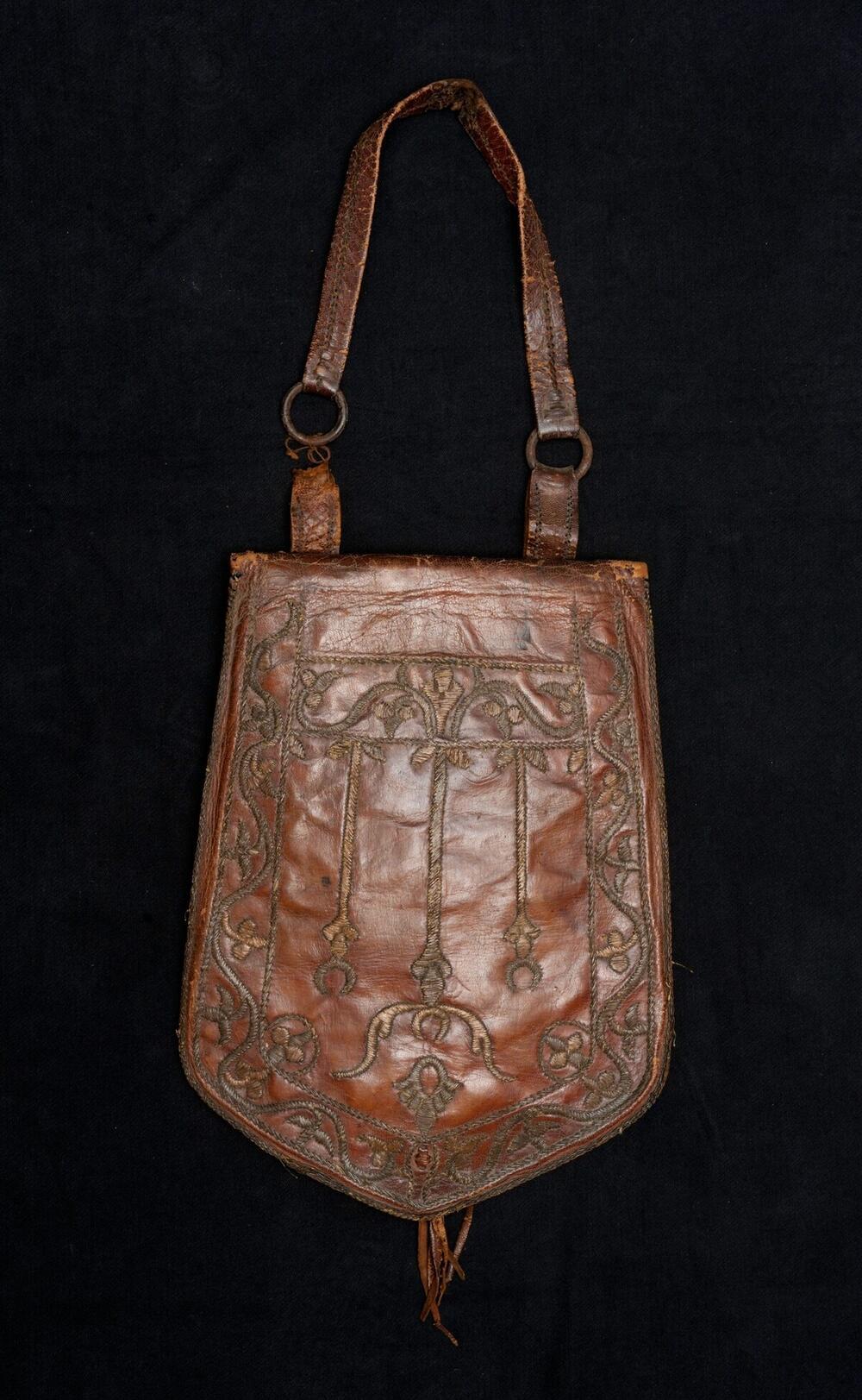 Leren tas met draagriem