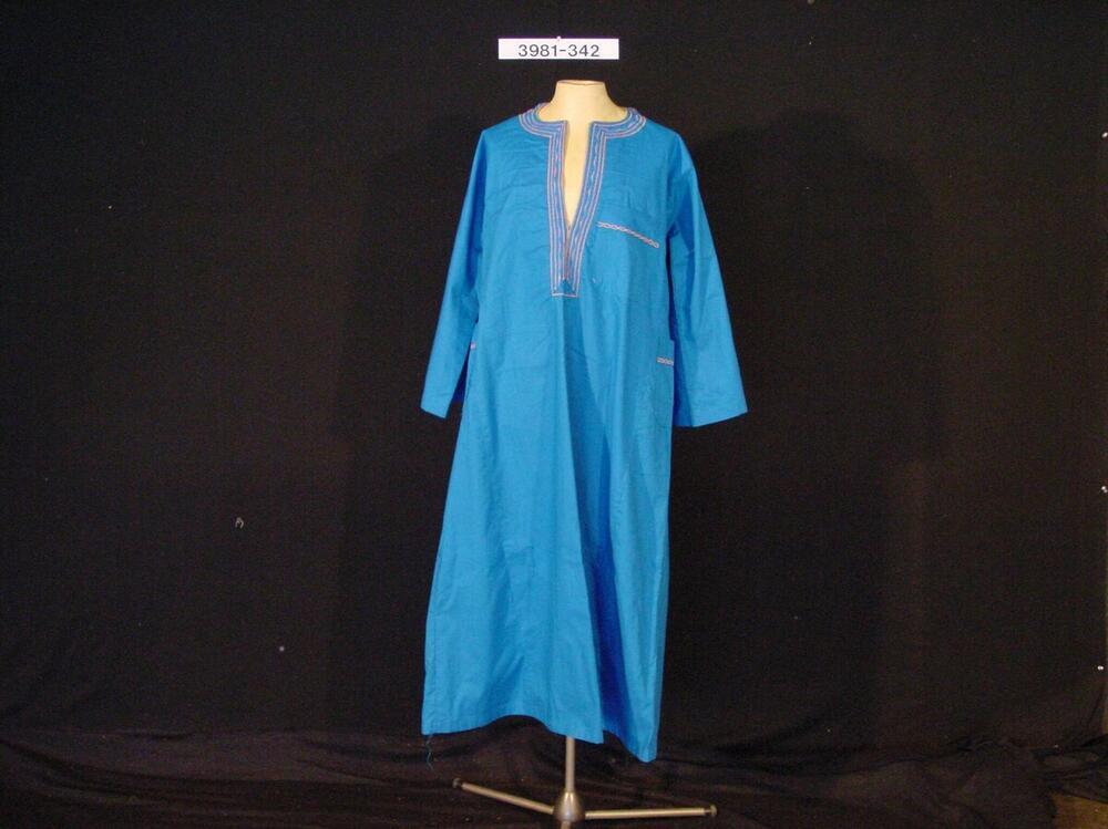 Lange blauwe mannenjas