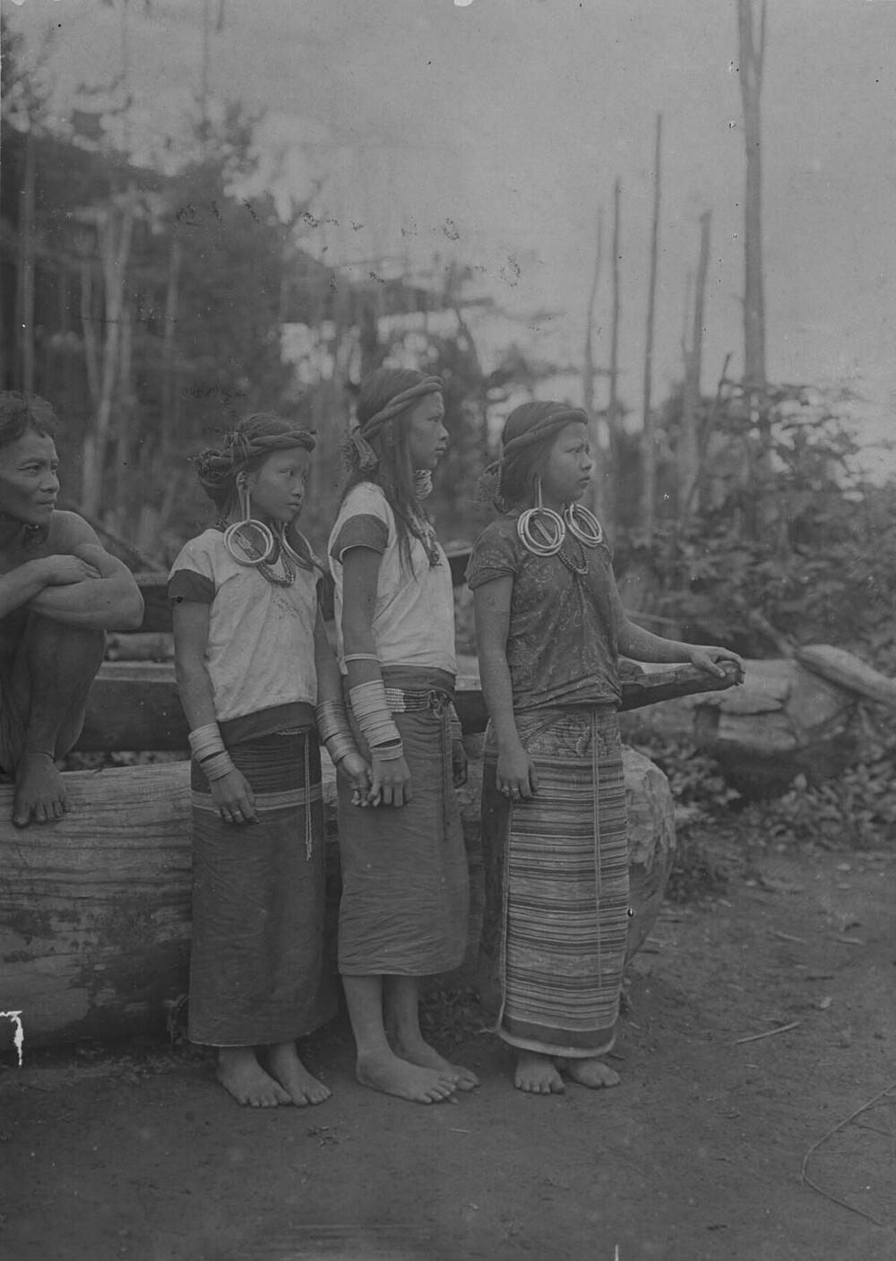 Portrait of three Dayak women