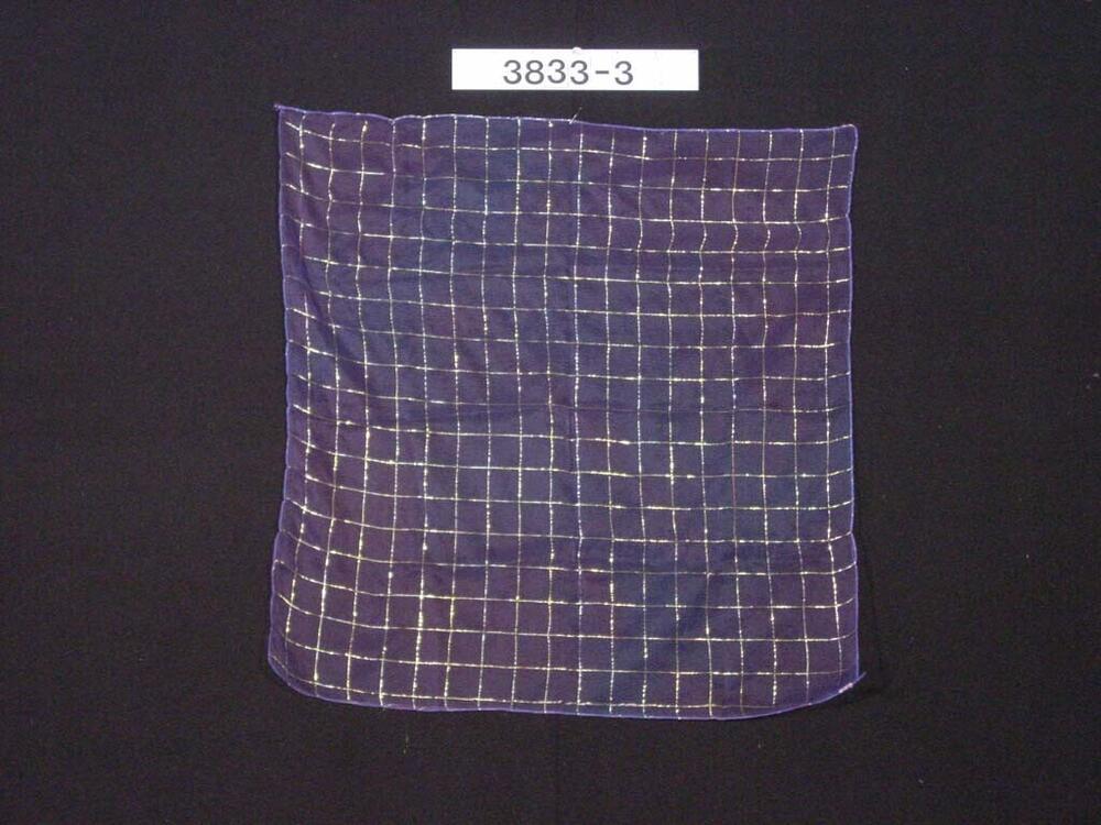 Blauwe vrouwenhoofddoek met gouddraad