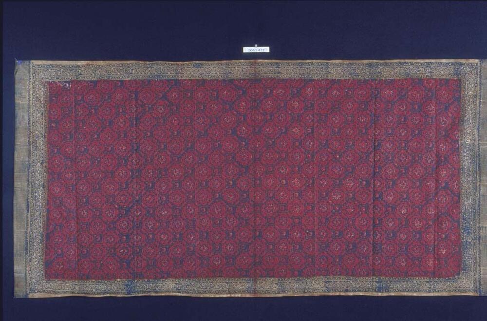 Katoenen schouderdoek met geometrische motieven