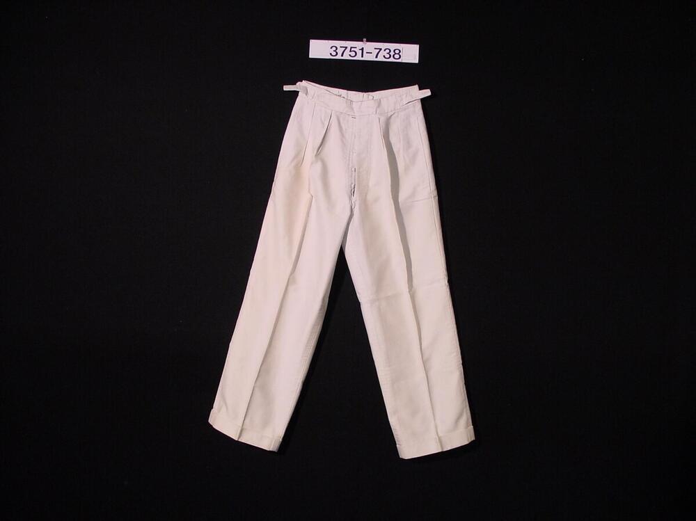 Lange witte katoenen broek