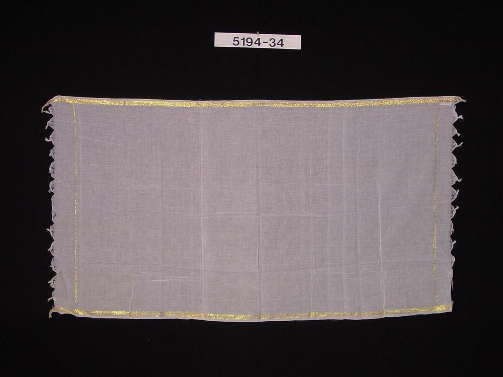 Dun geweven mannenhoofddoek met randen van gouddraad