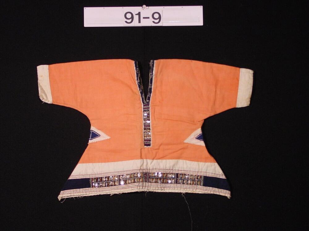 Jacket for girls of red and white cotton