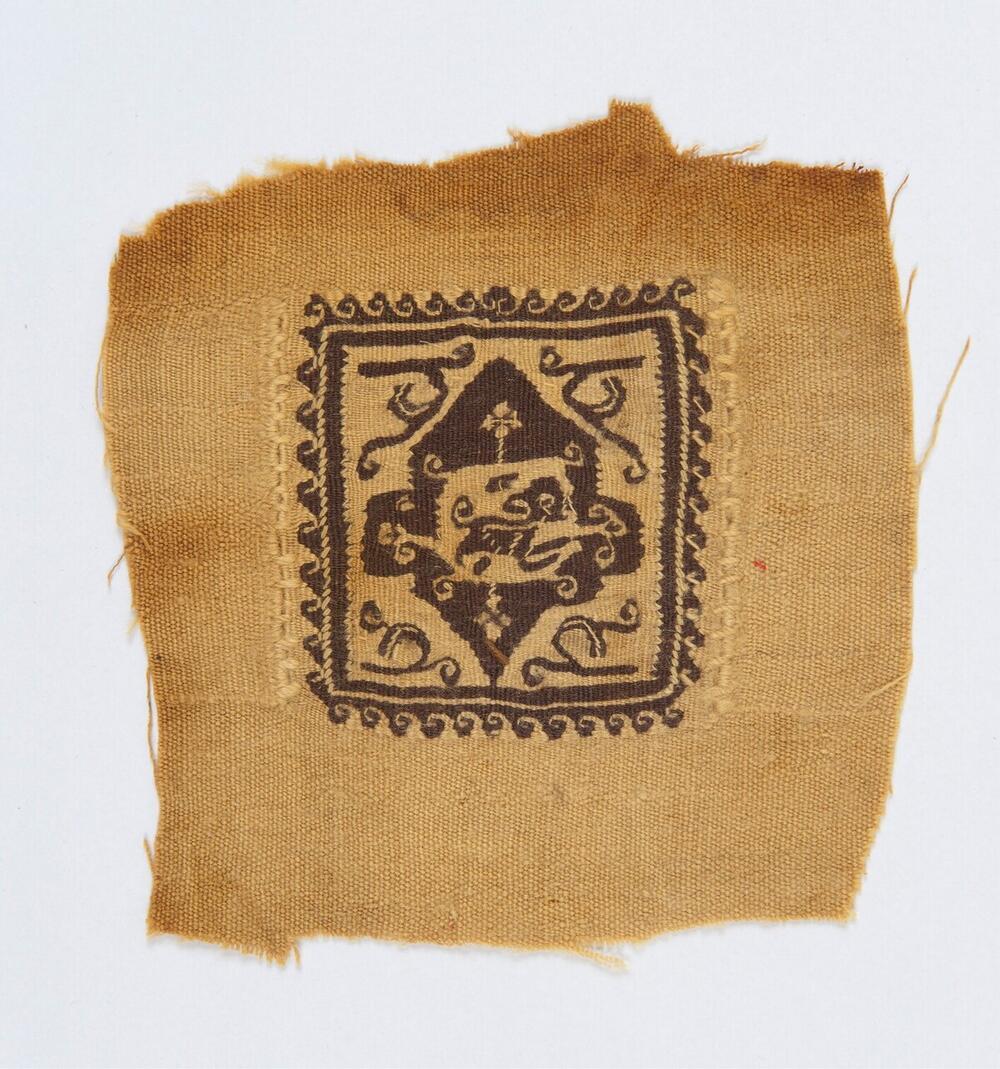Koptisch weefselfragment met dierfiguur
