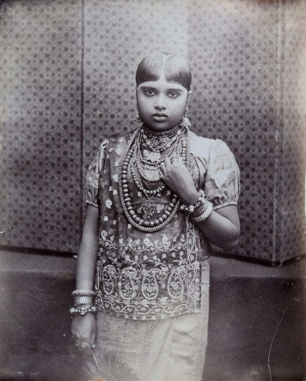 Studio portrait of a woman from British India