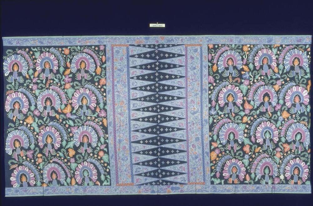 Kokerrok met vlinders, bloemen en pronkende pauwen