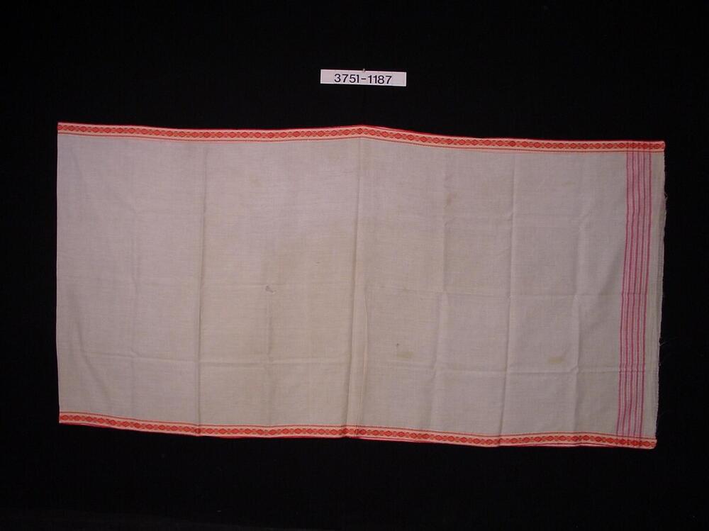 Witte katoenen sari