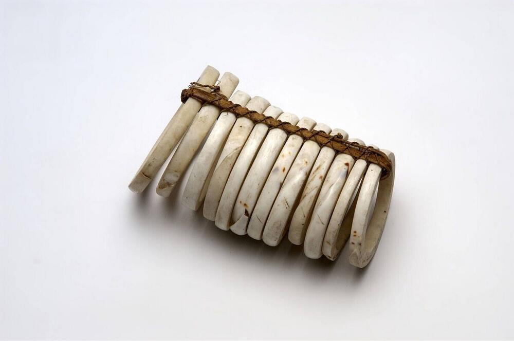 Armband van twaalf ringen van zeeschelp