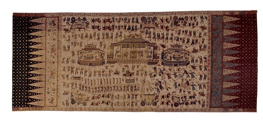 Gilded sarung with a representation of a Chinese wedding