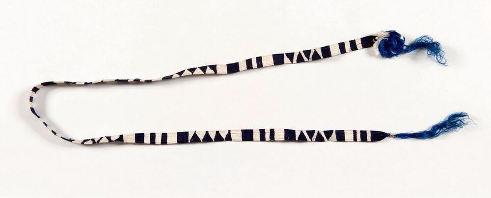 Gestreepte donkerblauwe en witte haarband