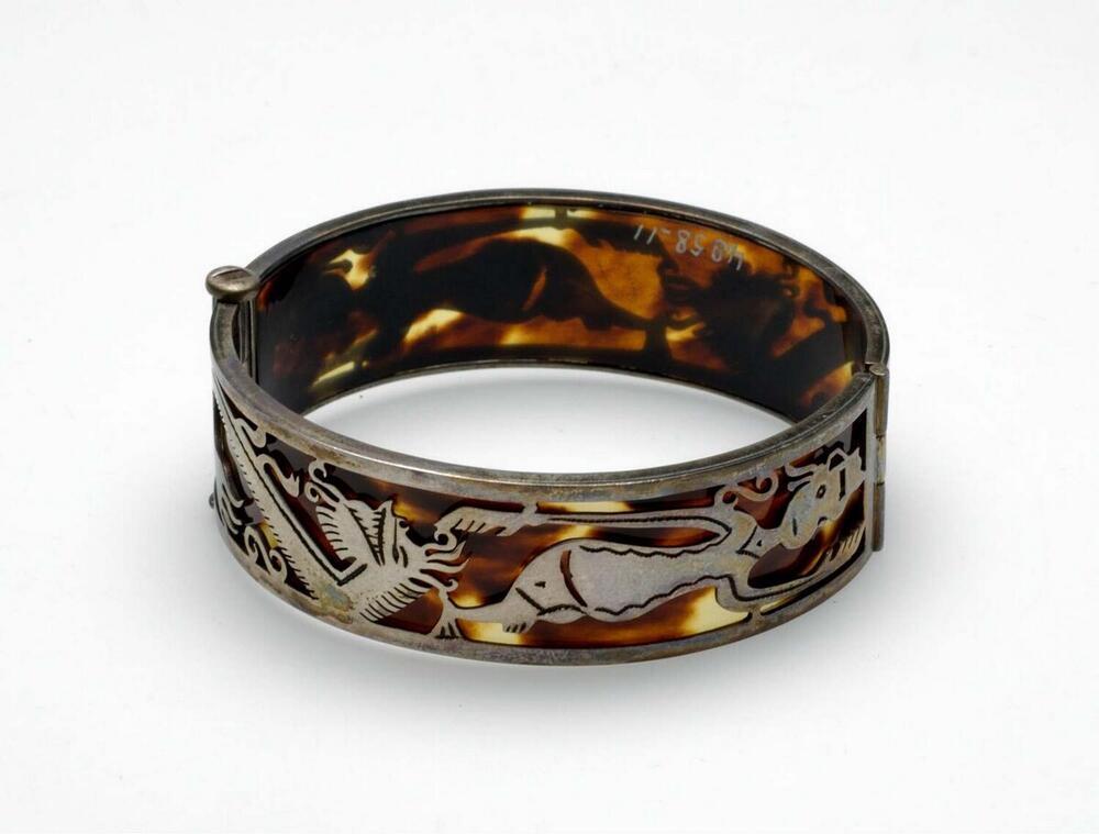 Armband van schildpad en zilver