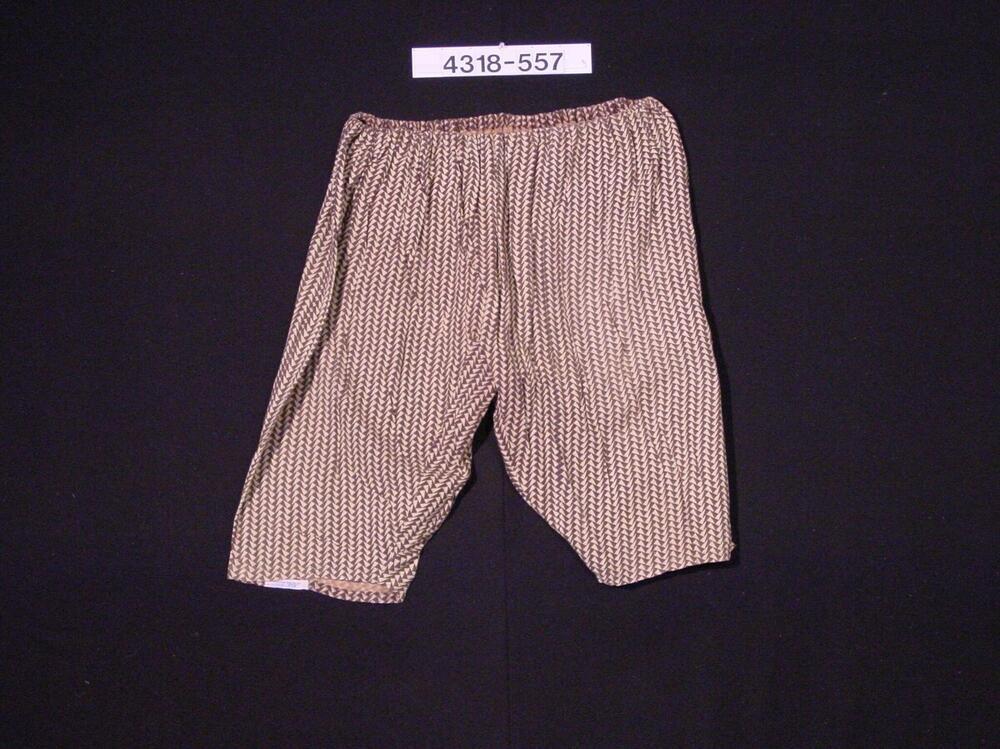 Wijde katoenen broek met visgraatmotief
