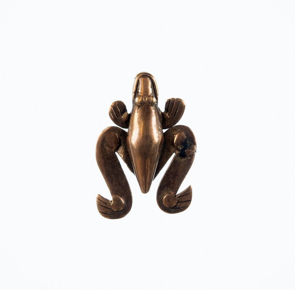 Pre-Columbiaanse gouden hanger in de vorm van een kikker