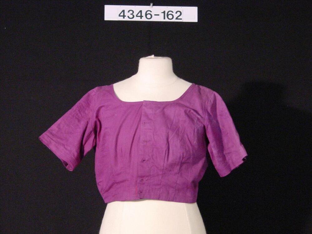 Paars katoenen vrouwenblouse met vierkante hals