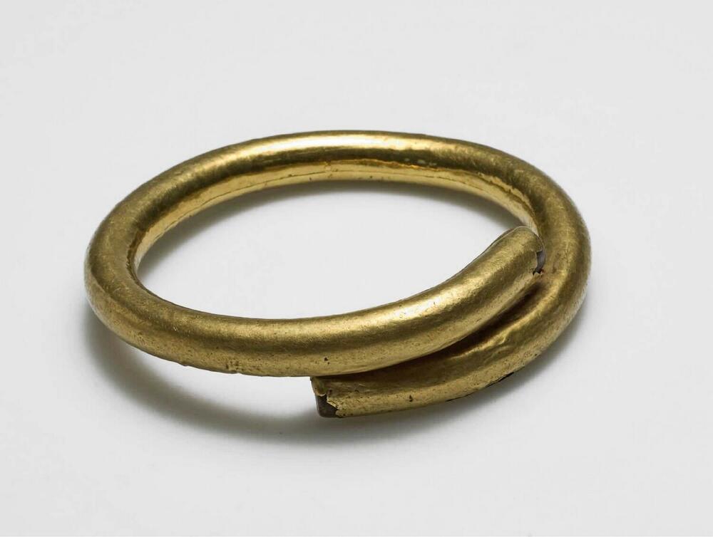 Met goud bedekte roodkoperen beenring