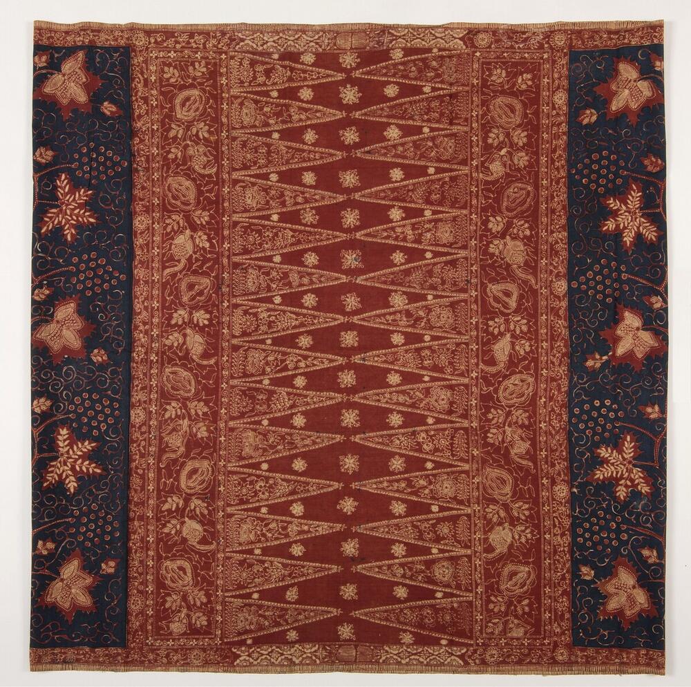 Gebatikte sarong met bladmotieven