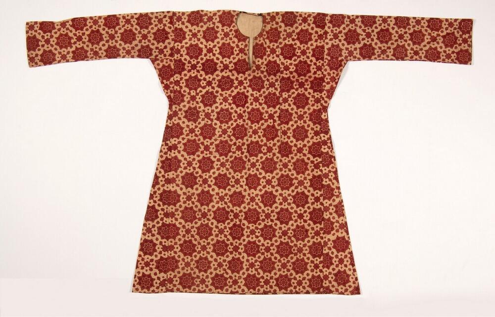 Katoenen tuniekjurk met grote, geometrische bloemmotieven