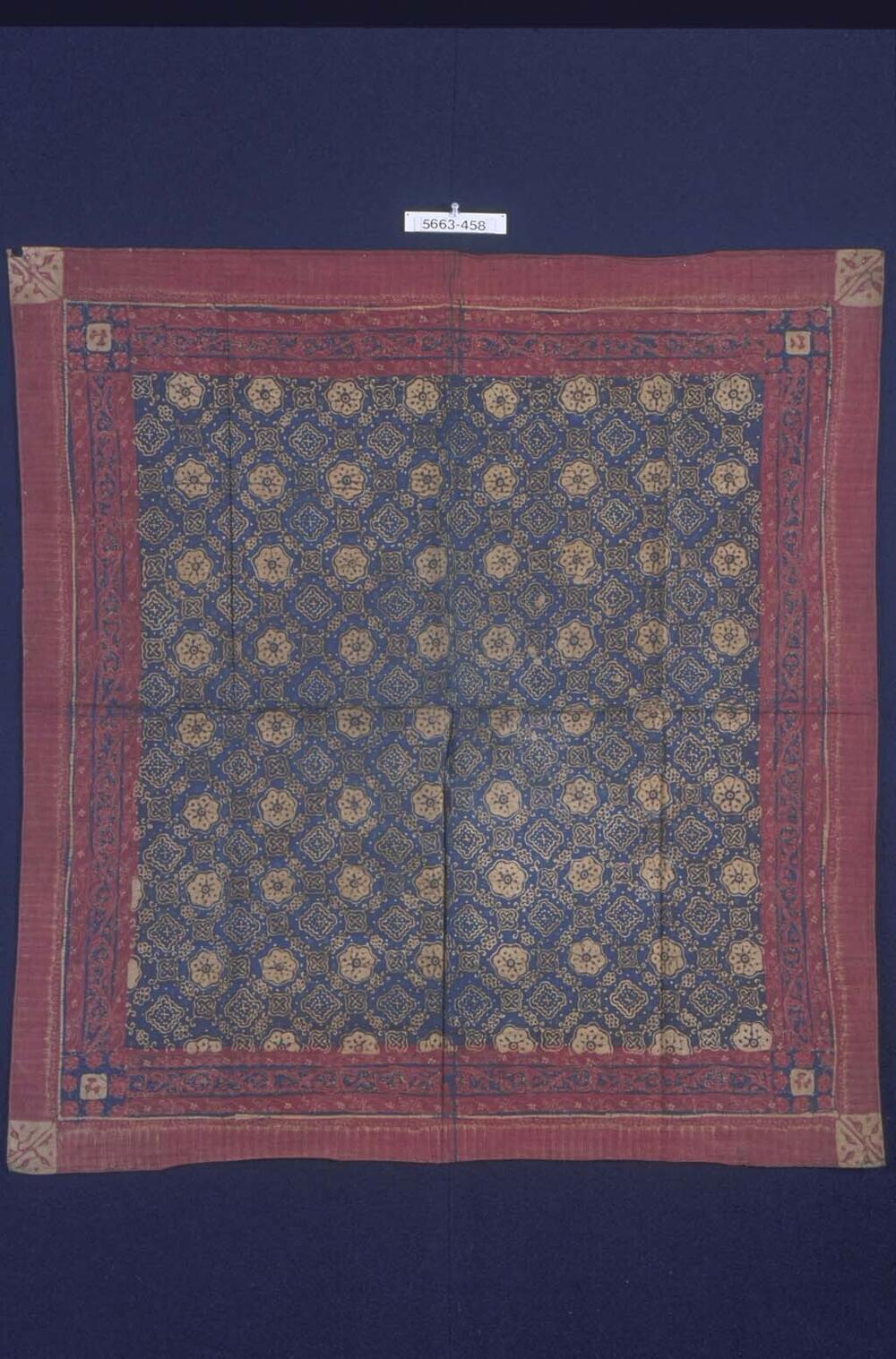 Katoenen hoofddoek voor man met geometrische motieven