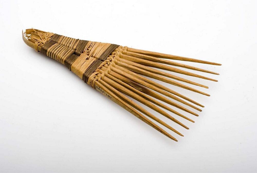 Houten sierkam met twaalf tanden
