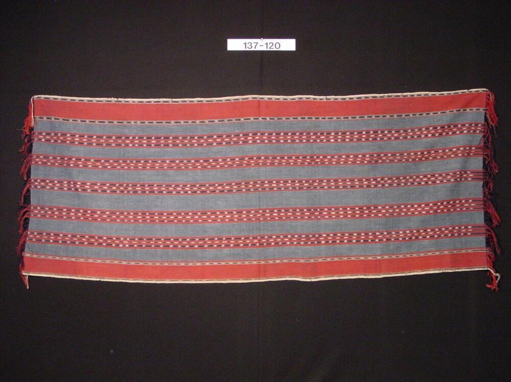 Rood en blauw gestreepte katoenen omslagdoek