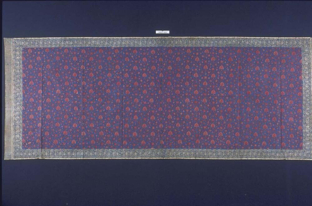 Katoenen schouderdoek met abstracte bloemmotieven, bloemen en ranken