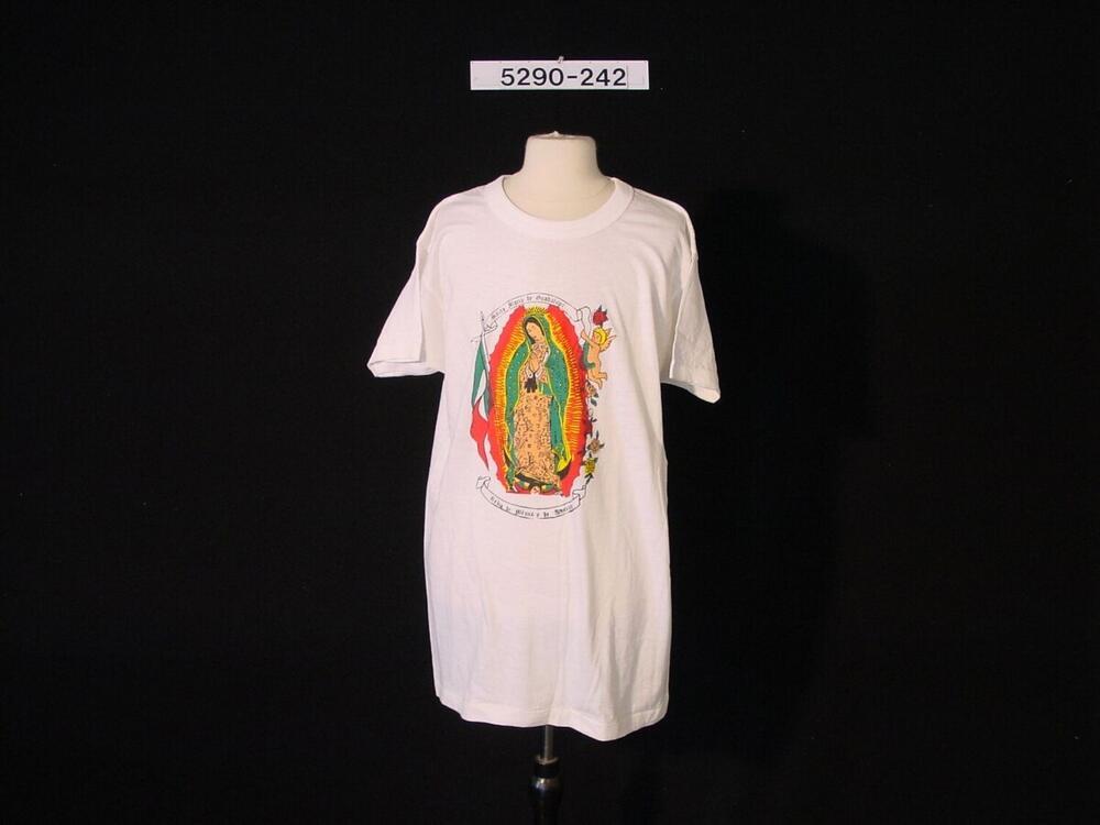Katoenen T-shirt met afbeelding van de H. Maagd van Guadelupe