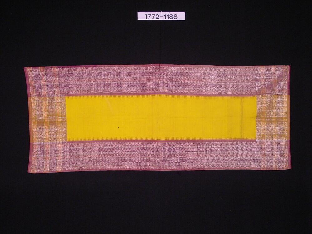 Katoenen schouderdoek met motief van ingeweven zilverdraad