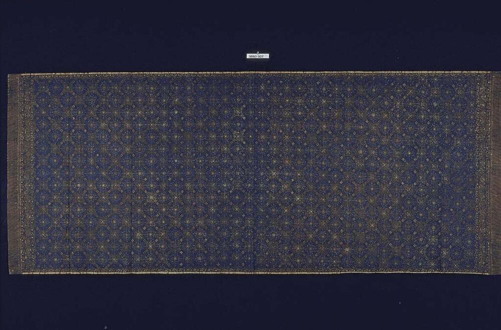 Katoenen schouderdoek met zich repeterende geometrische bloemvormen