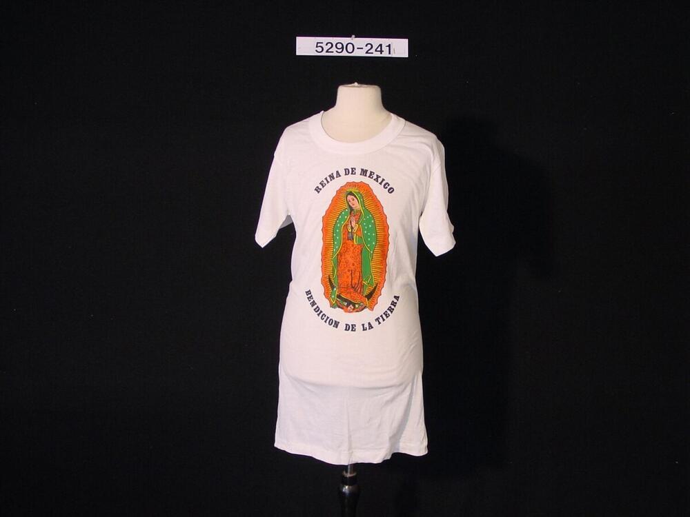 Katoenen T-shirt met afbeelding van de H. Maagd van Guadelupe