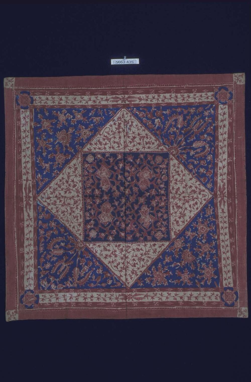 Katoenen hoofddoek voor man met grote geometrische vormen