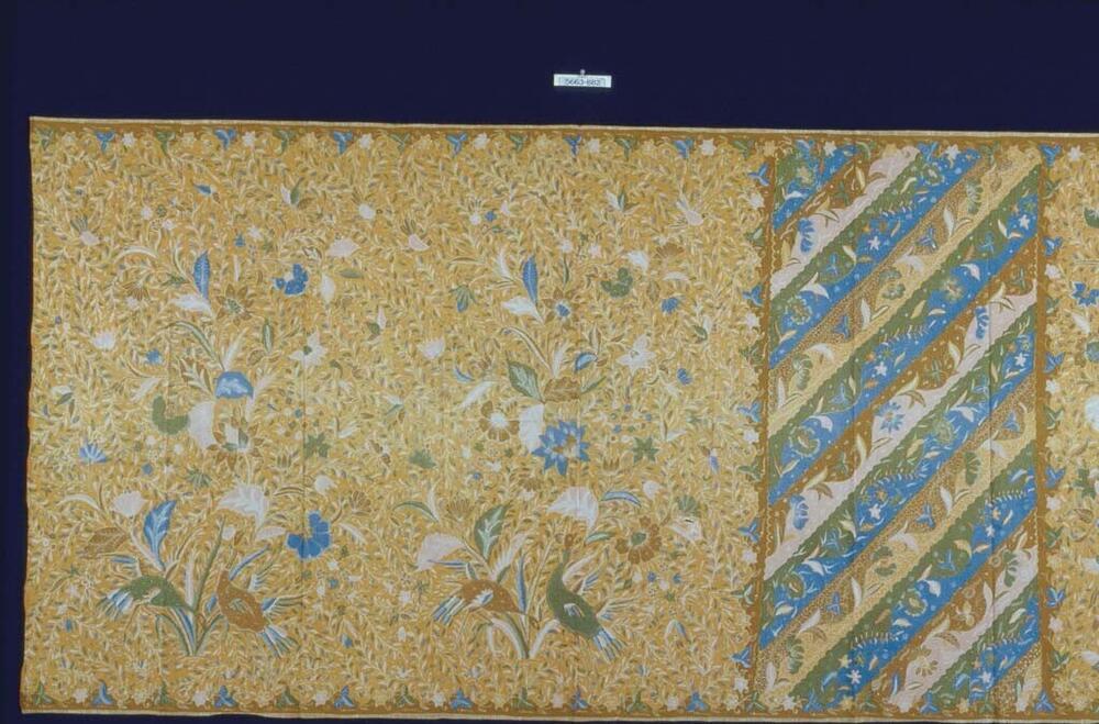 Kokerrok met bloemen en grote fabelvogels