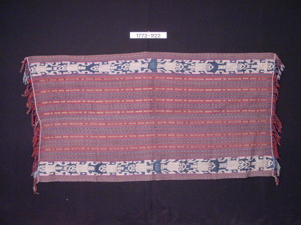 Katoenen schouderdoek met banen in scheringikat
