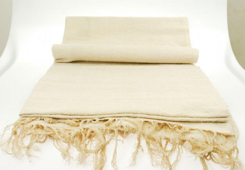 Witte wollen omslagdoek voor mannen