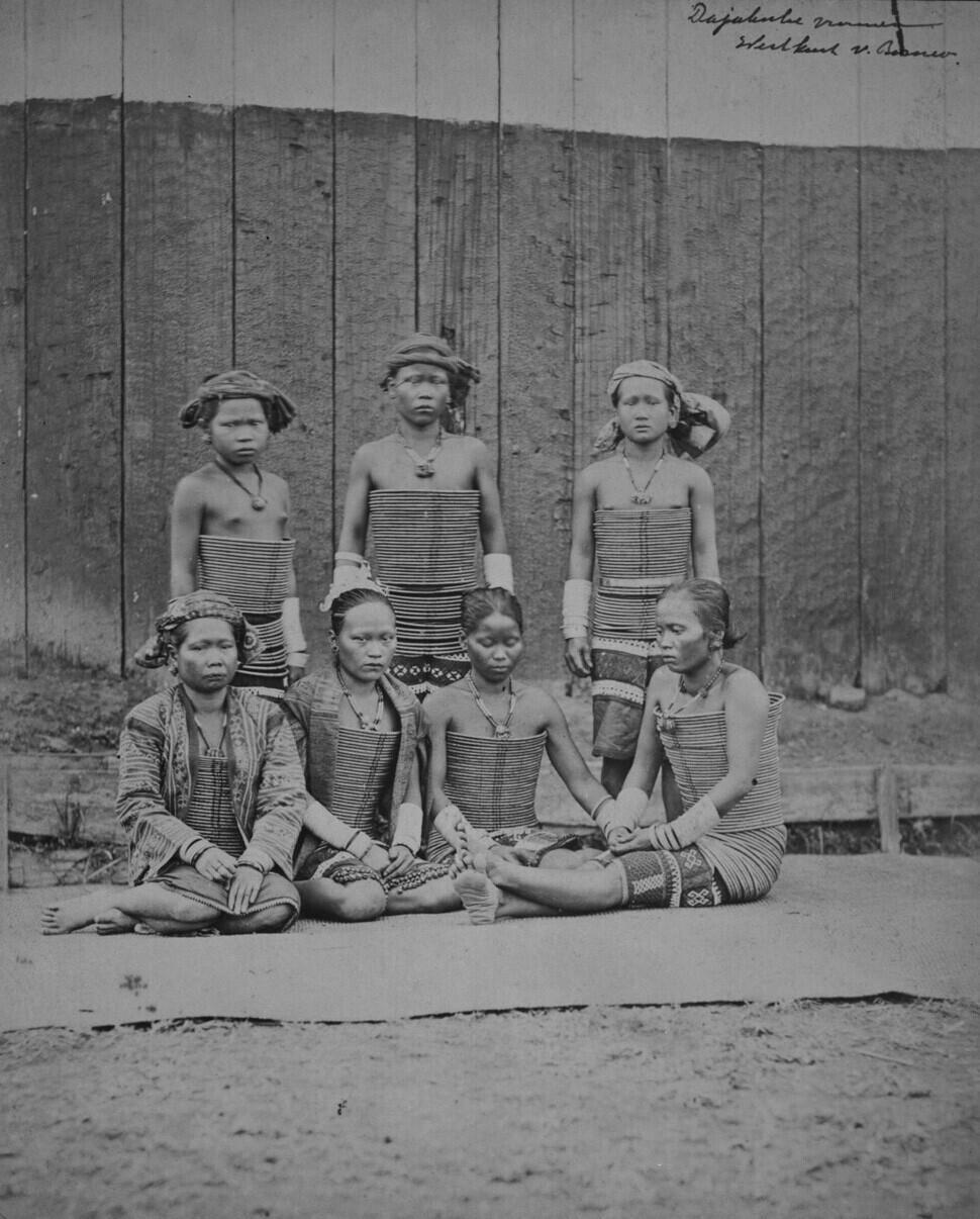 Portrait of seven Dayak women