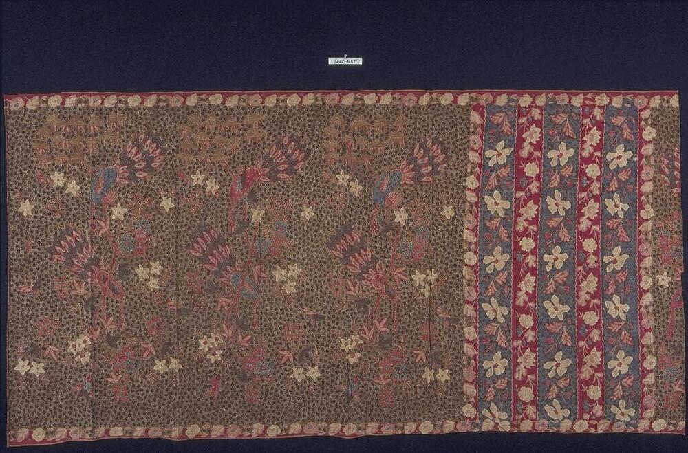 Kokerrok met bloemen, vogels, vlinders en pauwen