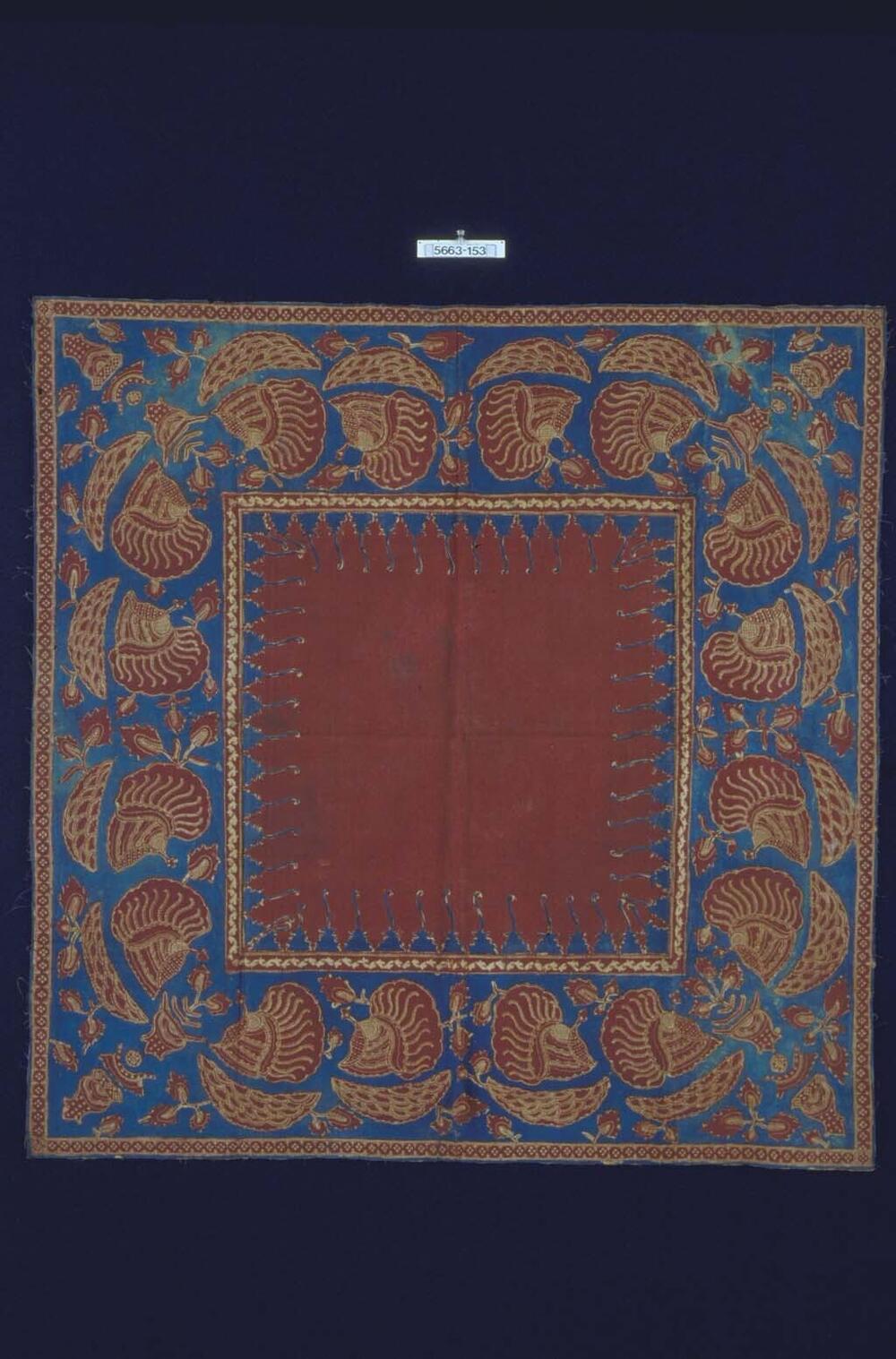 Hoofddoek voor mannen met donkerrood vierkant en vleugelachtige motieven