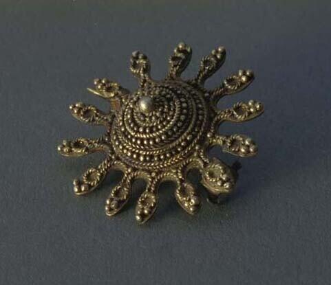 Verguld zilveren broche