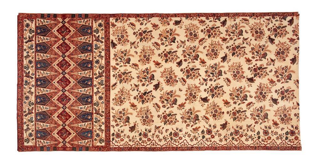 Gebatikte sarong met bloemen en vogels