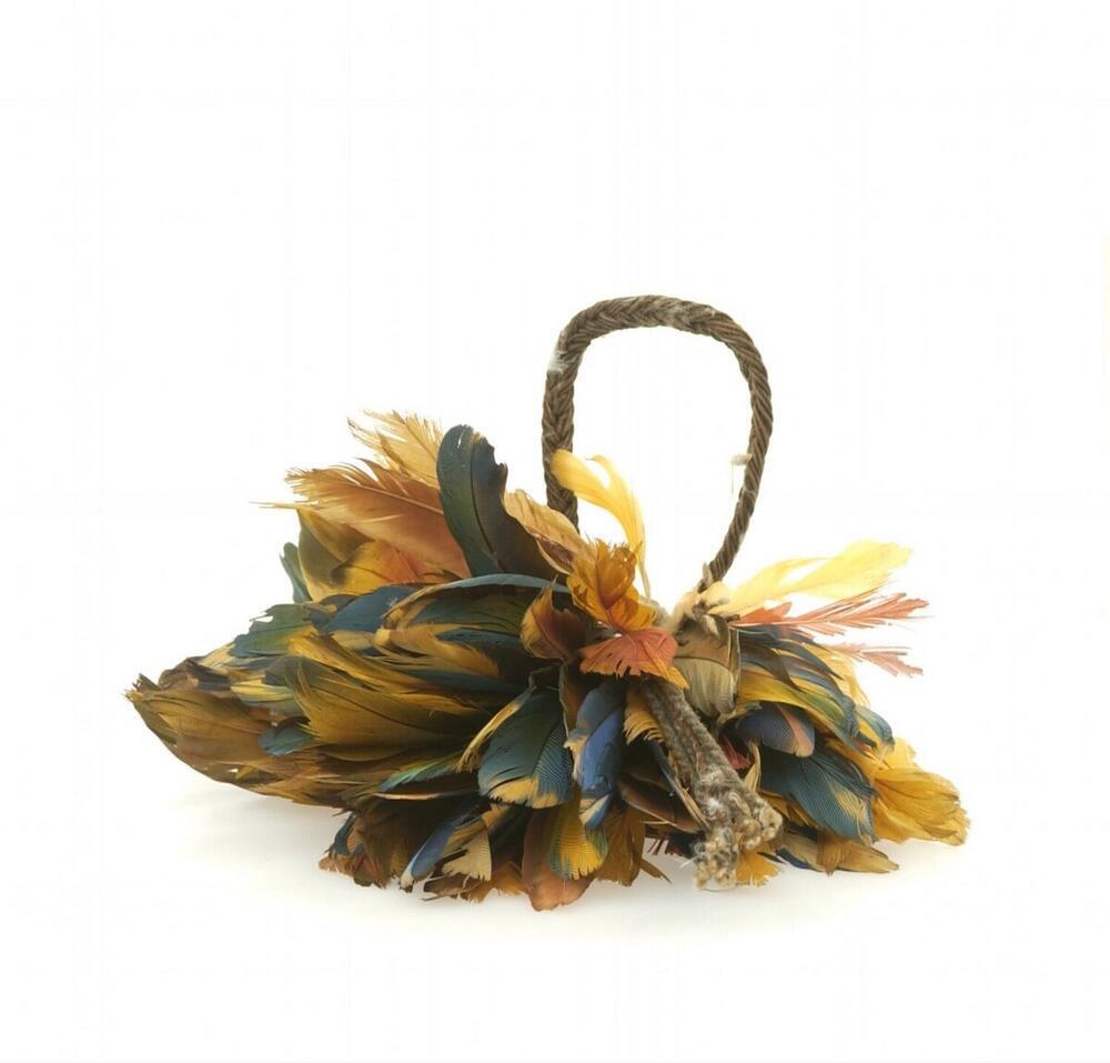 Katoenen bovenarmband met veren