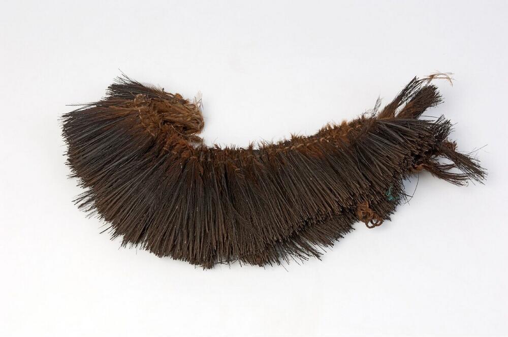 Head adornment of a warrior, made of two rows of cassowary feathers